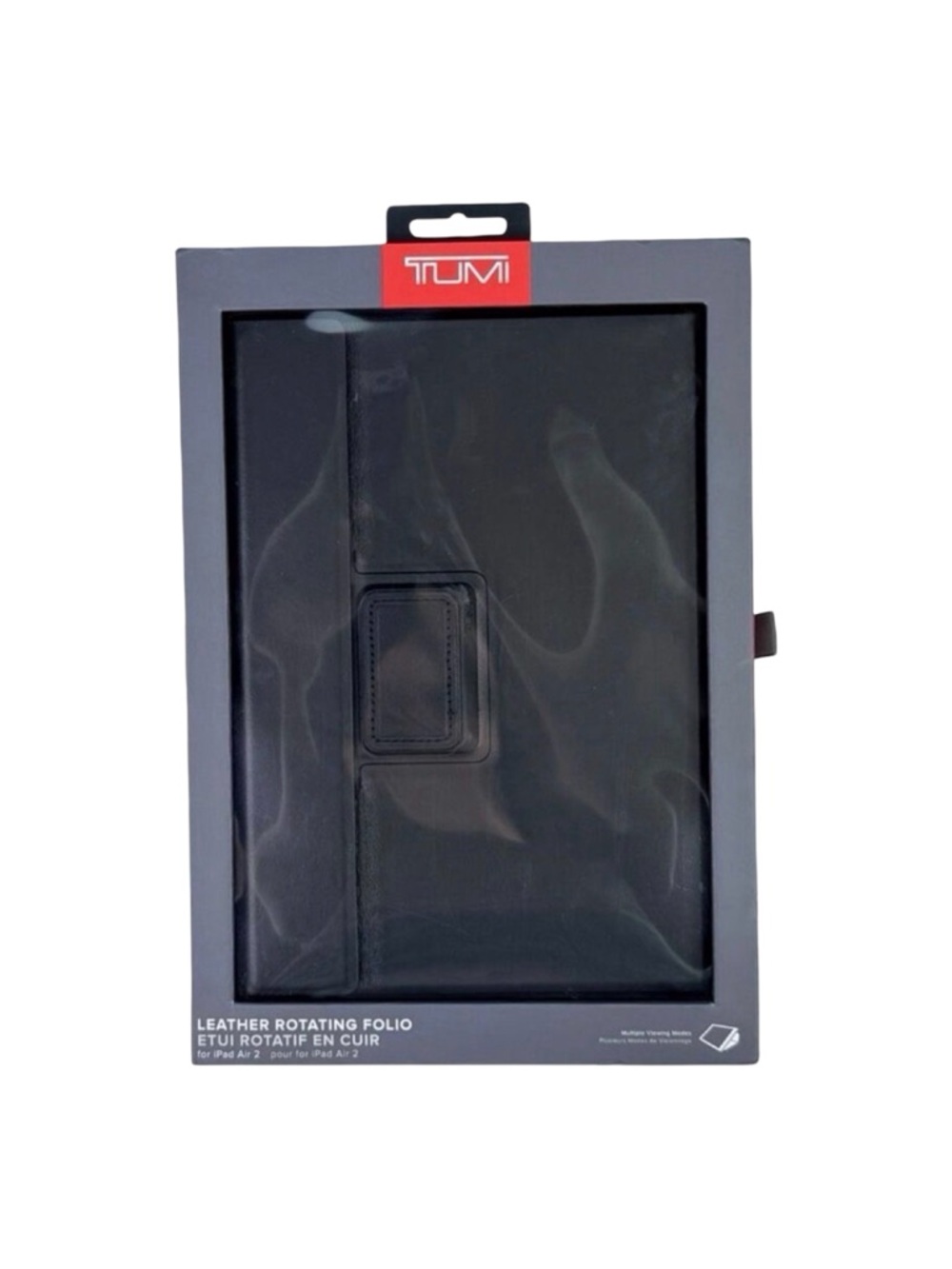 TUMI Rotating Folio Case - For iPad Air 2 - Black Leather - 12” x 7.8” x 0.9”